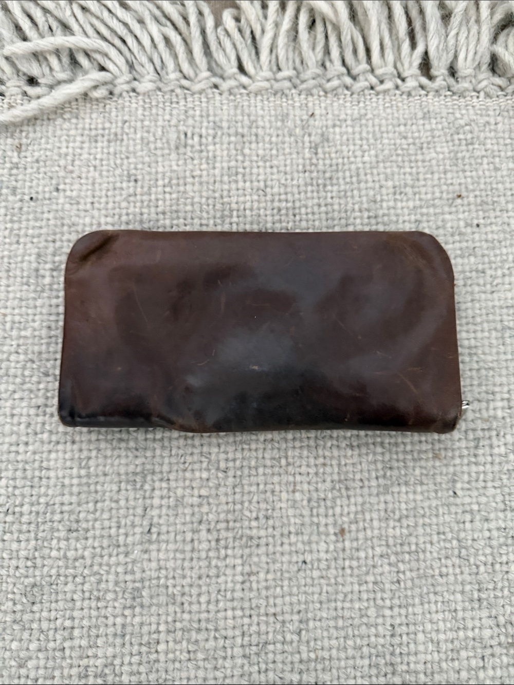 HOBO Dark Brown Leather Zip Wallet